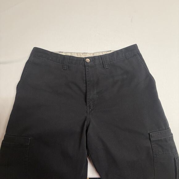 Dickies Mens Black Chino Work Pants Size 36UL Regular Fit-Cargo Zipper Pockets - Picture 5 of 14